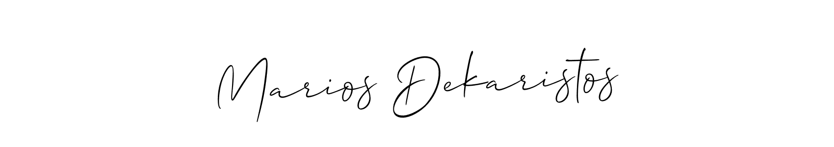 Also we have Marios Dekaristos name is the best signature style. Create professional handwritten signature collection using Allison_Script autograph style. Marios Dekaristos signature style 2 images and pictures png