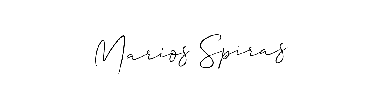 Make a short Marios Spiras signature style. Manage your documents anywhere anytime using Allison_Script. Create and add eSignatures, submit forms, share and send files easily. Marios Spiras signature style 2 images and pictures png