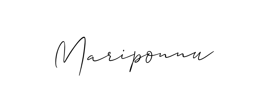Use a signature maker to create a handwritten signature online. With this signature software, you can design (Allison_Script) your own signature for name Mariponnu. Mariponnu signature style 2 images and pictures png