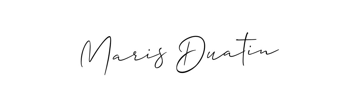 Also You can easily find your signature by using the search form. We will create Maris Duatin name handwritten signature images for you free of cost using Allison_Script sign style. Maris Duatin signature style 2 images and pictures png