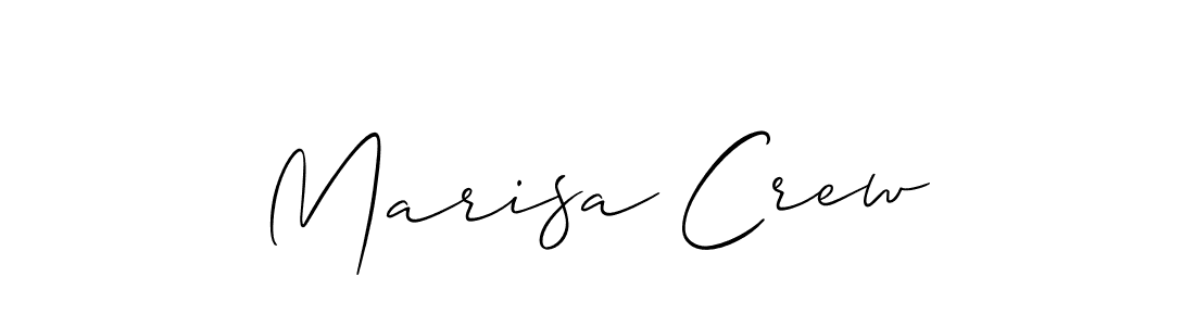 Use a signature maker to create a handwritten signature online. With this signature software, you can design (Allison_Script) your own signature for name Marisa Crew. Marisa Crew signature style 2 images and pictures png