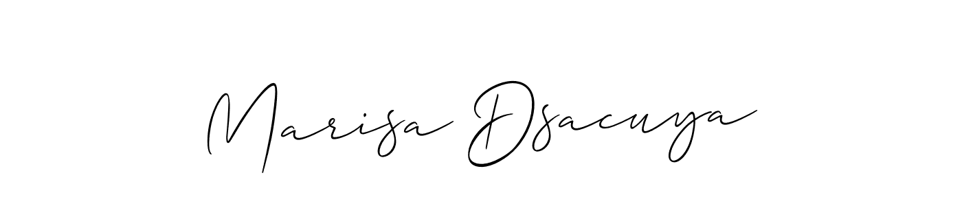 How to make Marisa Dsacuya signature? Allison_Script is a professional autograph style. Create handwritten signature for Marisa Dsacuya name. Marisa Dsacuya signature style 2 images and pictures png