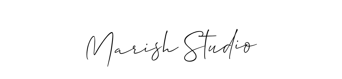 Use a signature maker to create a handwritten signature online. With this signature software, you can design (Allison_Script) your own signature for name Marish Studio. Marish Studio signature style 2 images and pictures png