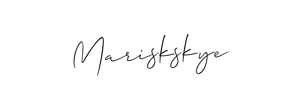 Allison_Script is a professional signature style that is perfect for those who want to add a touch of class to their signature. It is also a great choice for those who want to make their signature more unique. Get Mariskskye name to fancy signature for free. Mariskskye signature style 2 images and pictures png