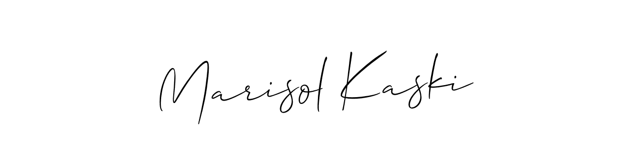 Similarly Allison_Script is the best handwritten signature design. Signature creator online .You can use it as an online autograph creator for name Marisol Kaski. Marisol Kaski signature style 2 images and pictures png