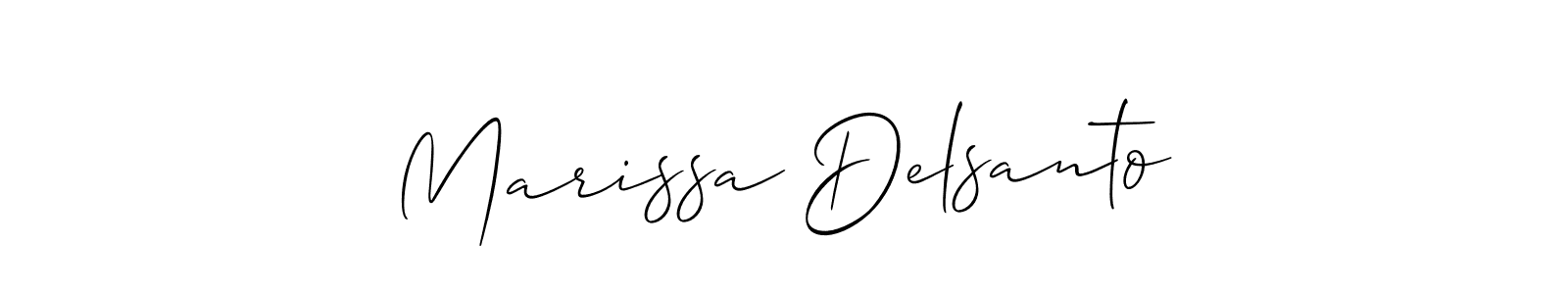 The best way (Allison_Script) to make a short signature is to pick only two or three words in your name. The name Marissa Delsanto include a total of six letters. For converting this name. Marissa Delsanto signature style 2 images and pictures png