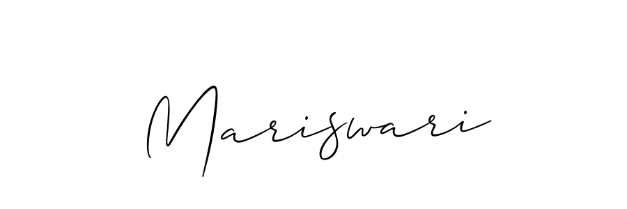 Create a beautiful signature design for name Mariswari. With this signature (Allison_Script) fonts, you can make a handwritten signature for free. Mariswari signature style 2 images and pictures png