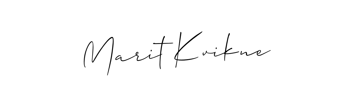 Use a signature maker to create a handwritten signature online. With this signature software, you can design (Allison_Script) your own signature for name Marit Kvikne. Marit Kvikne signature style 2 images and pictures png