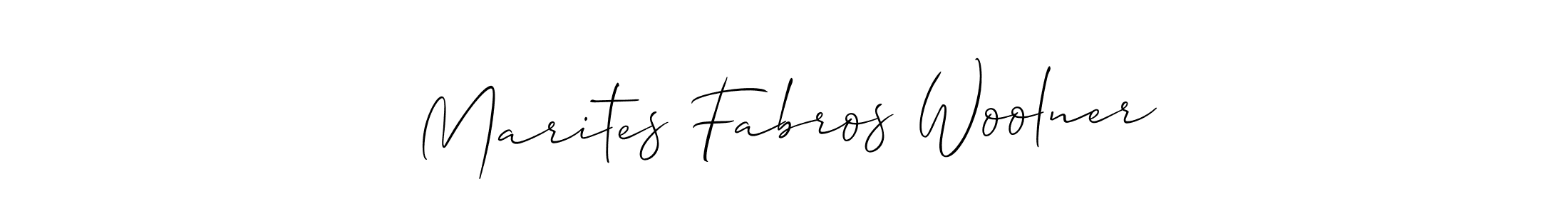 Allison_Script is a professional signature style that is perfect for those who want to add a touch of class to their signature. It is also a great choice for those who want to make their signature more unique. Get Marites Fabros Woolner name to fancy signature for free. Marites Fabros Woolner signature style 2 images and pictures png