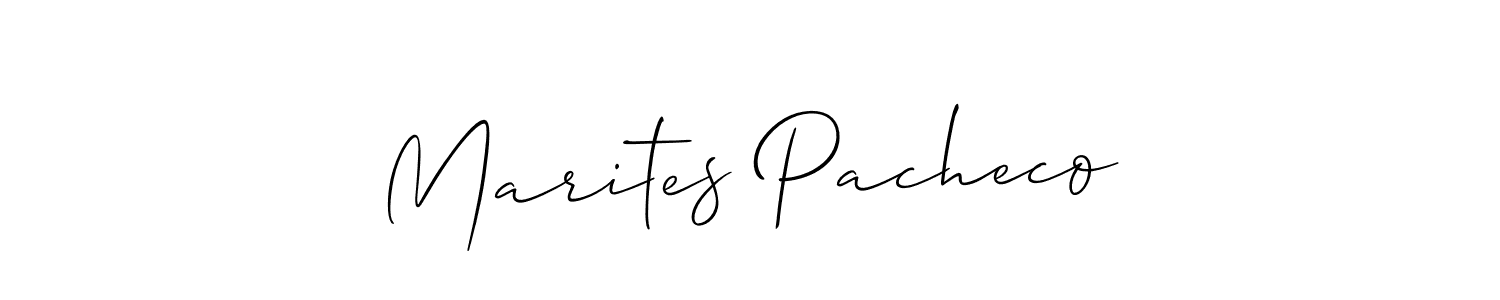 How to make Marites Pacheco name signature. Use Allison_Script style for creating short signs online. This is the latest handwritten sign. Marites Pacheco signature style 2 images and pictures png