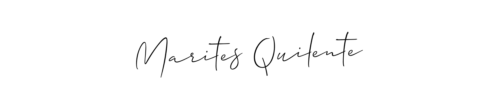 Make a beautiful signature design for name Marites Quilente. With this signature (Allison_Script) style, you can create a handwritten signature for free. Marites Quilente signature style 2 images and pictures png