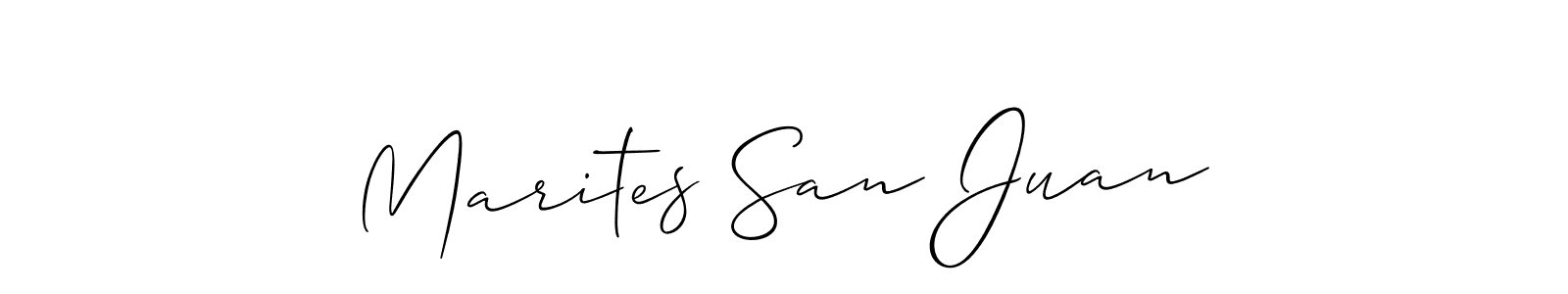 Make a beautiful signature design for name Marites San Juan. With this signature (Allison_Script) style, you can create a handwritten signature for free. Marites San Juan signature style 2 images and pictures png