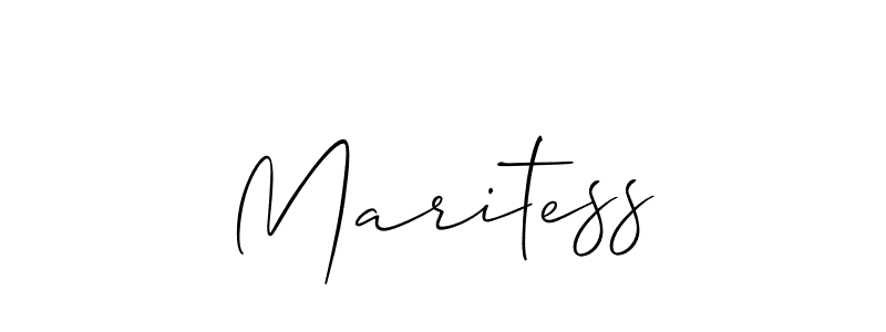 Make a short Maritess signature style. Manage your documents anywhere anytime using Allison_Script. Create and add eSignatures, submit forms, share and send files easily. Maritess signature style 2 images and pictures png