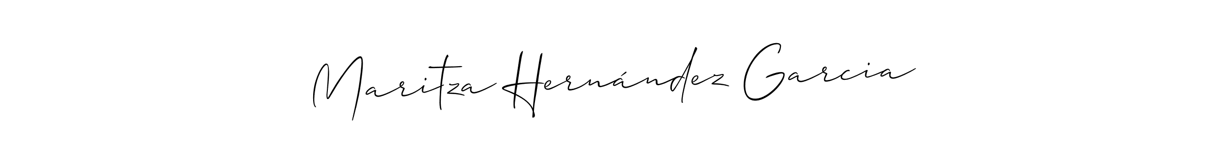 Make a beautiful signature design for name Maritza Hernández Garcia. With this signature (Allison_Script) style, you can create a handwritten signature for free. Maritza Hernández Garcia signature style 2 images and pictures png