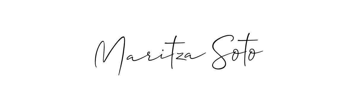 Create a beautiful signature design for name Maritza Soto. With this signature (Allison_Script) fonts, you can make a handwritten signature for free. Maritza Soto signature style 2 images and pictures png