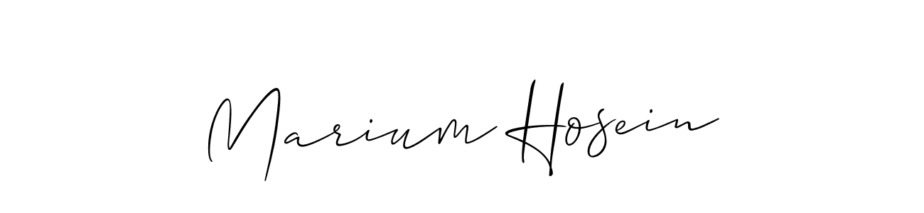 Also You can easily find your signature by using the search form. We will create Marium Hosein name handwritten signature images for you free of cost using Allison_Script sign style. Marium Hosein signature style 2 images and pictures png