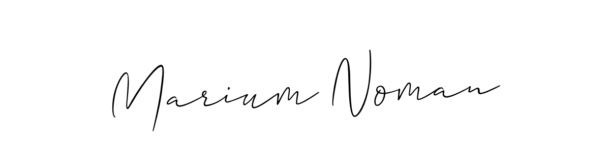 Make a beautiful signature design for name Marium Noman. With this signature (Allison_Script) style, you can create a handwritten signature for free. Marium Noman signature style 2 images and pictures png