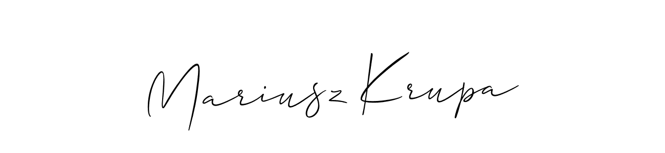 Also You can easily find your signature by using the search form. We will create Mariusz Krupa name handwritten signature images for you free of cost using Allison_Script sign style. Mariusz Krupa signature style 2 images and pictures png