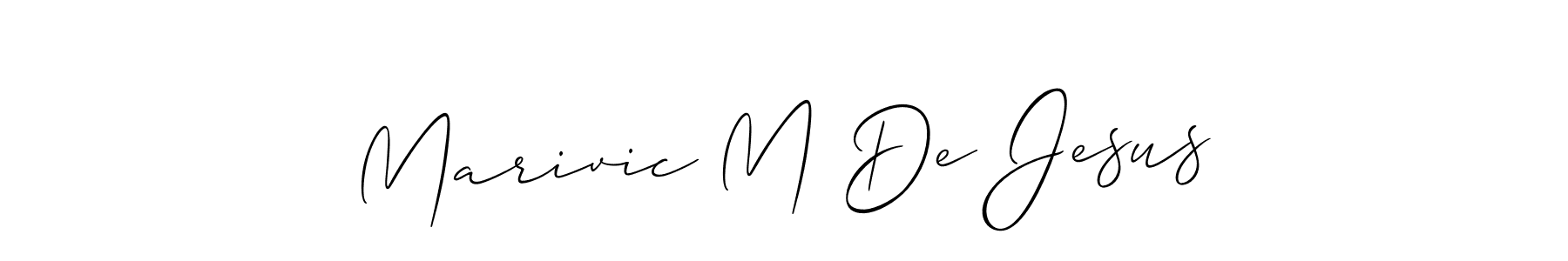 Also You can easily find your signature by using the search form. We will create Marivic M De Jesus name handwritten signature images for you free of cost using Allison_Script sign style. Marivic M De Jesus signature style 2 images and pictures png