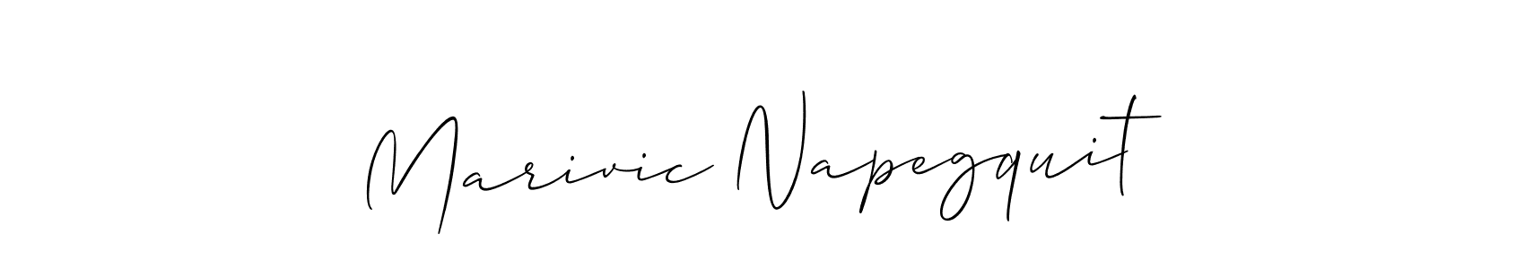 It looks lik you need a new signature style for name Marivic Napegquit. Design unique handwritten (Allison_Script) signature with our free signature maker in just a few clicks. Marivic Napegquit signature style 2 images and pictures png