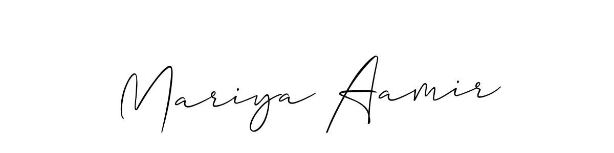 You should practise on your own different ways (Allison_Script) to write your name (Mariya Aamir) in signature. don't let someone else do it for you. Mariya Aamir signature style 2 images and pictures png
