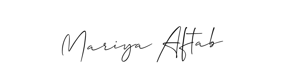 Design your own signature with our free online signature maker. With this signature software, you can create a handwritten (Allison_Script) signature for name Mariya Aftab. Mariya Aftab signature style 2 images and pictures png