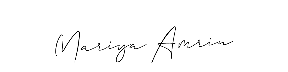 Make a short Mariya Amrin signature style. Manage your documents anywhere anytime using Allison_Script. Create and add eSignatures, submit forms, share and send files easily. Mariya Amrin signature style 2 images and pictures png