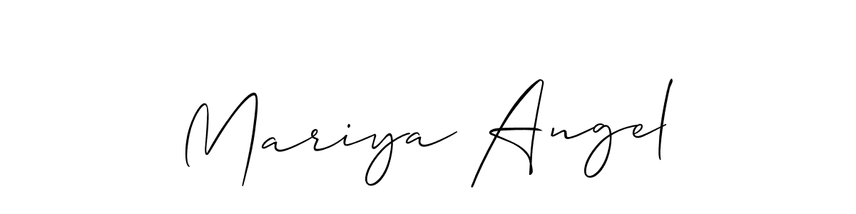 The best way (Allison_Script) to make a short signature is to pick only two or three words in your name. The name Mariya Angel include a total of six letters. For converting this name. Mariya Angel signature style 2 images and pictures png