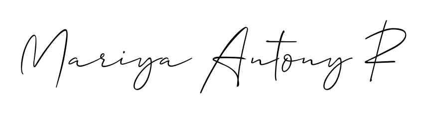 Create a personalized artistic stamp with Mariya Antony R in Allison_Script font. Perfect for visual artists, designers, and influencers. Mariya Antony R signature style 2 images and pictures png