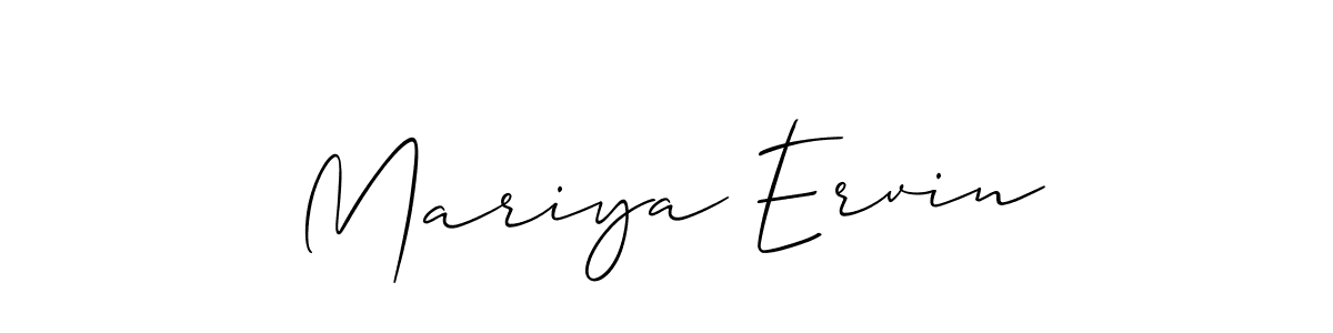 Make a short Mariya Ervin signature style. Manage your documents anywhere anytime using Allison_Script. Create and add eSignatures, submit forms, share and send files easily. Mariya Ervin signature style 2 images and pictures png