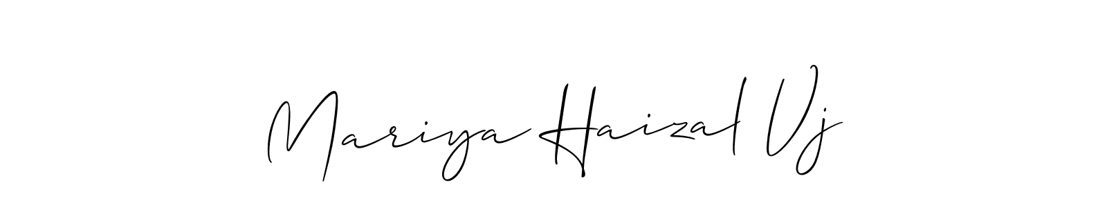 Mariya Haizal Vj stylish signature style. Best Handwritten Sign (Allison_Script) for my name. Handwritten Signature Collection Ideas for my name Mariya Haizal Vj. Mariya Haizal Vj signature style 2 images and pictures png