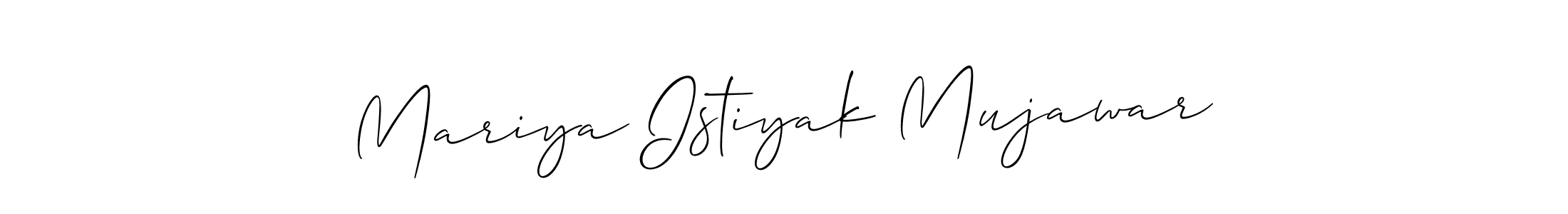 Also You can easily find your signature by using the search form. We will create Mariya Istiyak Mujawar name handwritten signature images for you free of cost using Allison_Script sign style. Mariya Istiyak Mujawar signature style 2 images and pictures png