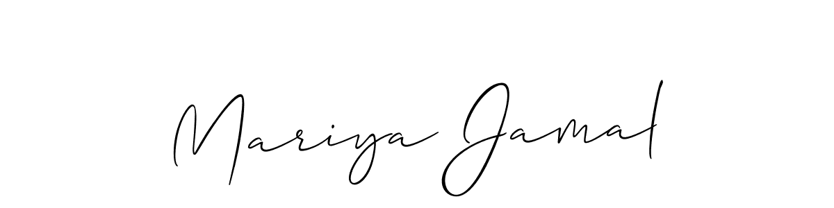 The best way (Allison_Script) to make a short signature is to pick only two or three words in your name. The name Mariya Jamal include a total of six letters. For converting this name. Mariya Jamal signature style 2 images and pictures png