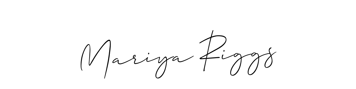 It looks lik you need a new signature style for name Mariya Riggs. Design unique handwritten (Allison_Script) signature with our free signature maker in just a few clicks. Mariya Riggs signature style 2 images and pictures png