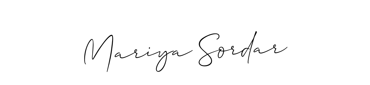 Make a short Mariya Sordar signature style. Manage your documents anywhere anytime using Allison_Script. Create and add eSignatures, submit forms, share and send files easily. Mariya Sordar signature style 2 images and pictures png