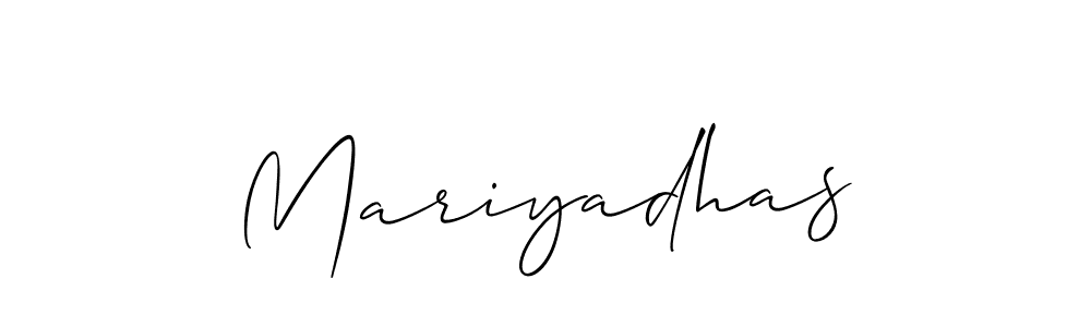 How to make Mariyadhas name signature. Use Allison_Script style for creating short signs online. This is the latest handwritten sign. Mariyadhas signature style 2 images and pictures png