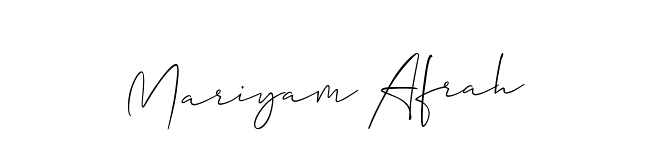 Design your own signature with our free online signature maker. With this signature software, you can create a handwritten (Allison_Script) signature for name Mariyam Afrah. Mariyam Afrah signature style 2 images and pictures png