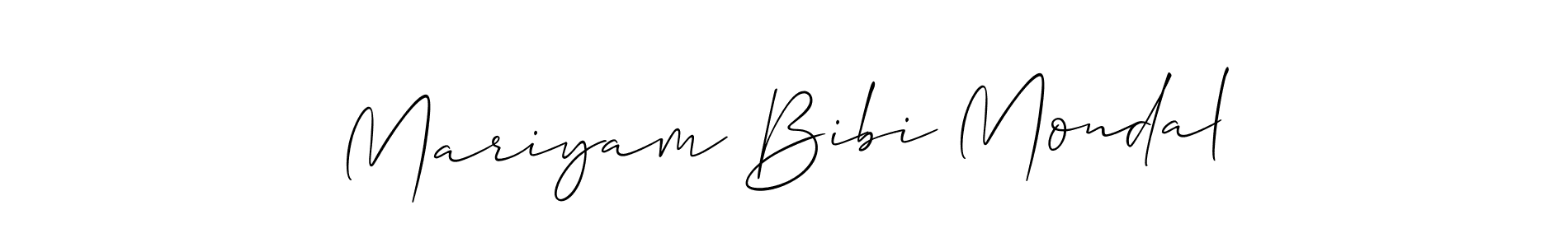 Make a short Mariyam Bibi Mondal signature style. Manage your documents anywhere anytime using Allison_Script. Create and add eSignatures, submit forms, share and send files easily. Mariyam Bibi Mondal signature style 2 images and pictures png