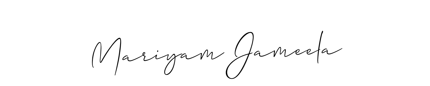 Design your own signature with our free online signature maker. With this signature software, you can create a handwritten (Allison_Script) signature for name Mariyam Jameela. Mariyam Jameela signature style 2 images and pictures png