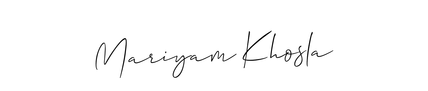 Design your own signature with our free online signature maker. With this signature software, you can create a handwritten (Allison_Script) signature for name Mariyam Khosla. Mariyam Khosla signature style 2 images and pictures png