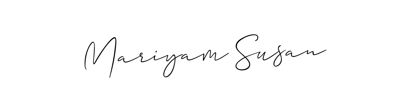 if you are searching for the best signature style for your name Mariyam Susan. so please give up your signature search. here we have designed multiple signature styles  using Allison_Script. Mariyam Susan signature style 2 images and pictures png