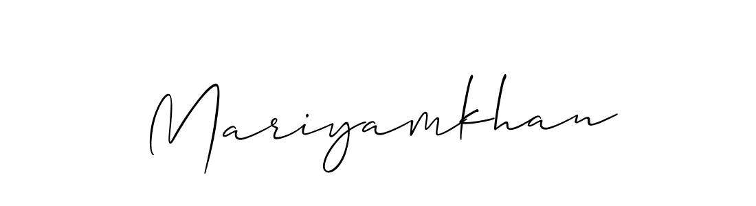 It looks lik you need a new signature style for name Mariyamkhan. Design unique handwritten (Allison_Script) signature with our free signature maker in just a few clicks. Mariyamkhan signature style 2 images and pictures png
