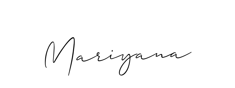 Make a short Mariyana signature style. Manage your documents anywhere anytime using Allison_Script. Create and add eSignatures, submit forms, share and send files easily. Mariyana signature style 2 images and pictures png