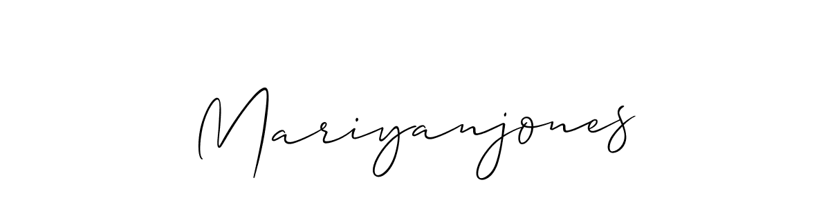 The best way (Allison_Script) to make a short signature is to pick only two or three words in your name. The name Mariyanjones include a total of six letters. For converting this name. Mariyanjones signature style 2 images and pictures png