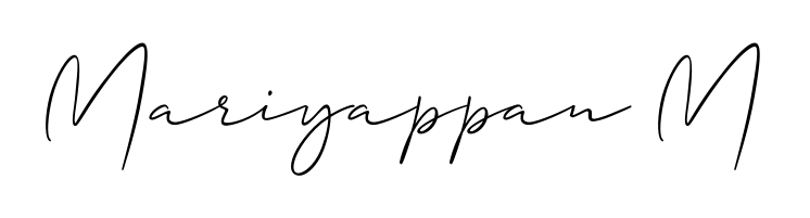 A stylish, flowing autograph style designed for name Mariyappan M using Allison_Script typography. Perfect for digital creative projects. Mariyappan M signature style 2 images and pictures png