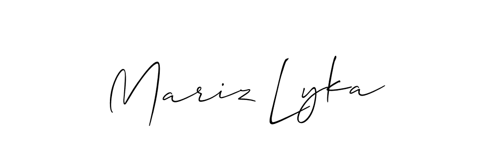 How to make Mariz Lyka signature? Allison_Script is a professional autograph style. Create handwritten signature for Mariz Lyka name. Mariz Lyka signature style 2 images and pictures png