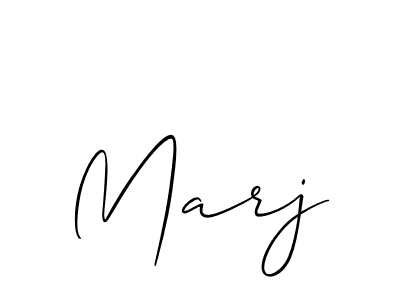The best way (Allison_Script) to make a short signature is to pick only two or three words in your name. The name Marj include a total of six letters. For converting this name. Marj signature style 2 images and pictures png