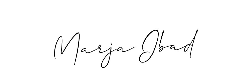 It looks lik you need a new signature style for name Marja Ibad. Design unique handwritten (Allison_Script) signature with our free signature maker in just a few clicks. Marja Ibad signature style 2 images and pictures png