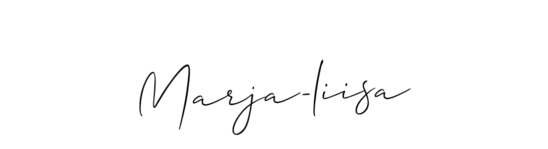 The best way (Allison_Script) to make a short signature is to pick only two or three words in your name. The name Marja-liisa include a total of six letters. For converting this name. Marja-liisa signature style 2 images and pictures png