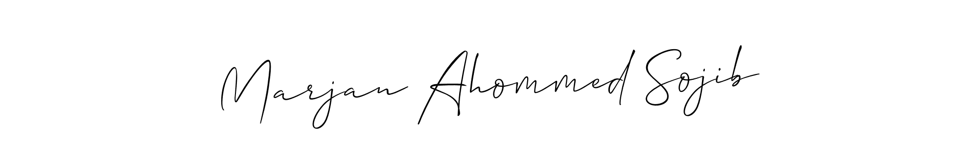 Also You can easily find your signature by using the search form. We will create Marjan Ahommed Sojib name handwritten signature images for you free of cost using Allison_Script sign style. Marjan Ahommed Sojib signature style 2 images and pictures png